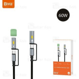 کابل Type-C به Type-C چندکاره بیوا Biva C-38 4 in 1 Multifunction Data Cable